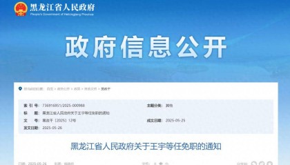 黑龙江省人民政府任免通知