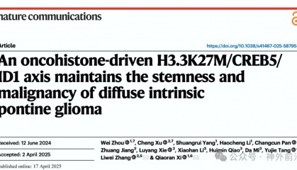 学术动态 | 清华大学/天坛神外在Nature子刊报道弥漫内生型脑桥胶质瘤研究新进展 筛选出小分子抑制剂ABBV-075