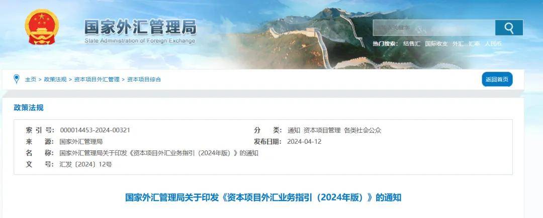 2024版《资本项目外汇业务指引》解读